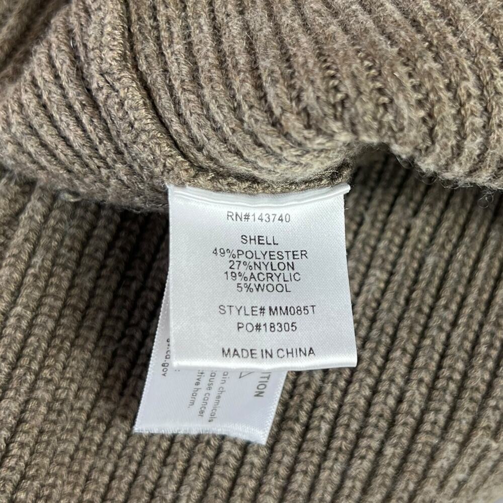 Hyacinth House Quinlan Quarter Zip Cropped Sweater in Mushroom Size Small - Picture 5 of 7